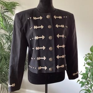 Women military look crop jacket